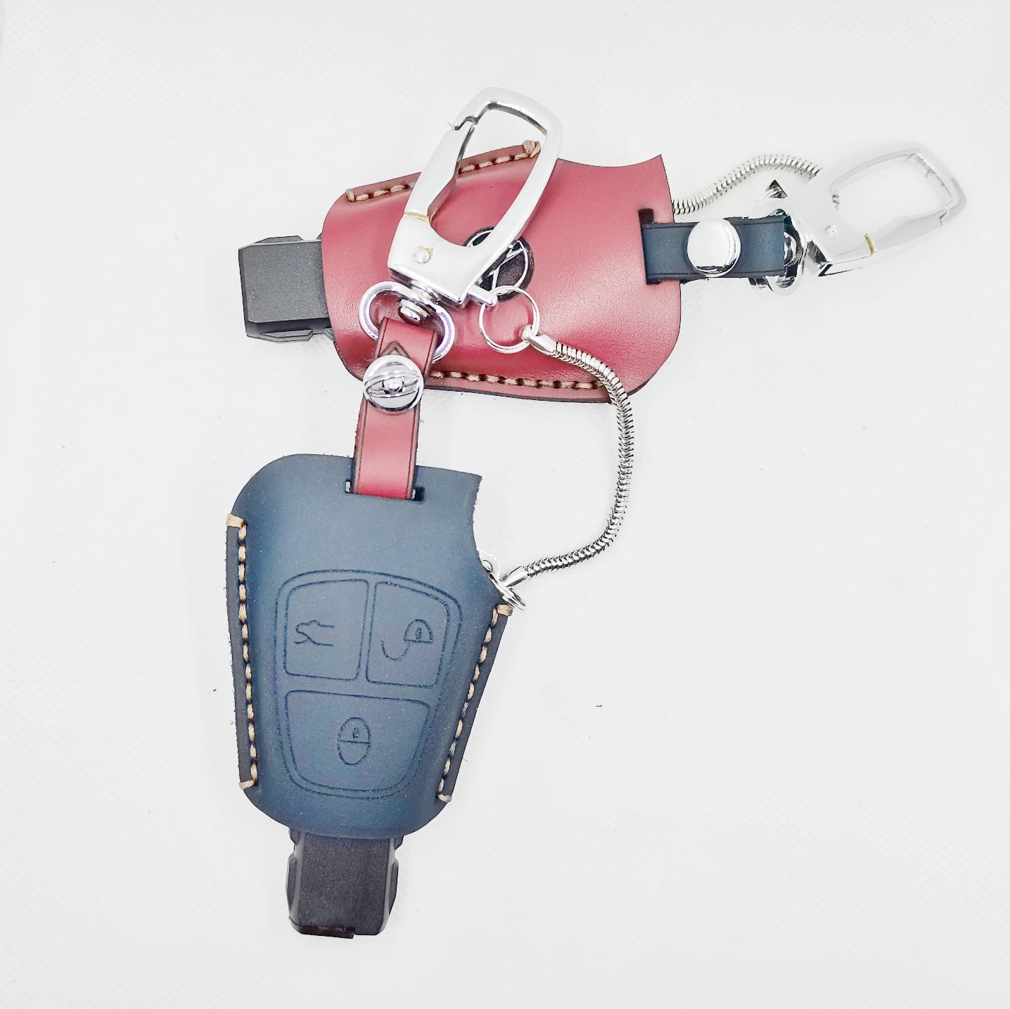 3 colour Genuine Leather Car Key Case key Cover For Benz Mercedes C180 1998-2004 W202 | Автомобили и мотоциклы