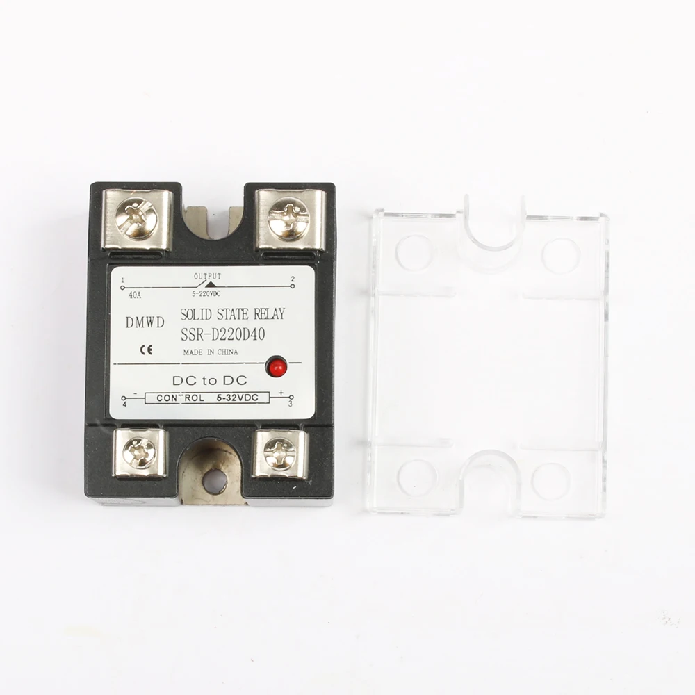 Однофазное твердотельное реле SSR 40DD 40A постоянного тока с индикатором SSR-40DD Вход
