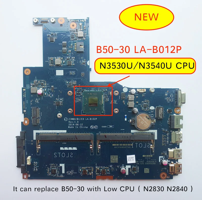 Оригинальная новая материнская плата для Lenovo ZIWB0/B1/E0 ПК с процессором N3540 N3530 B50