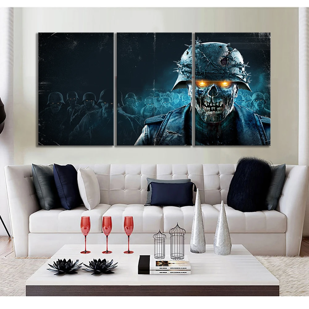HD Fantasy Art Zombie Horror Pictures Army 4 Dead War Video Games Wall Paintings Canvas for Room Decor | Дом и сад