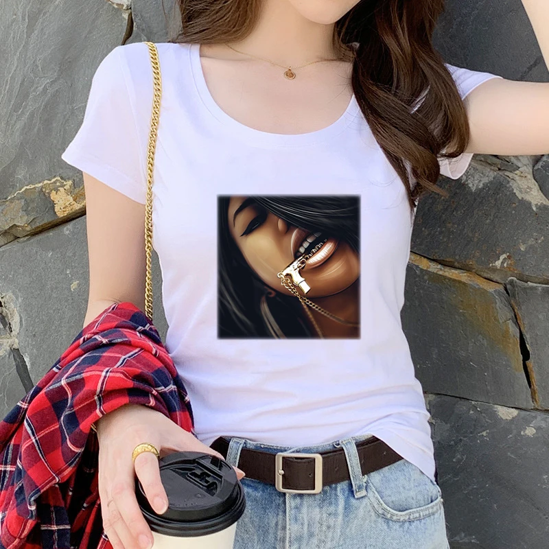 

Fashionable Pure Cotton Cute Tshirt Summer V-Neck Short Sleeve Printed Top T-Shirt