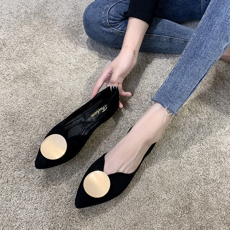 Туфли женские классические заостренный носок плоская подошва удобные