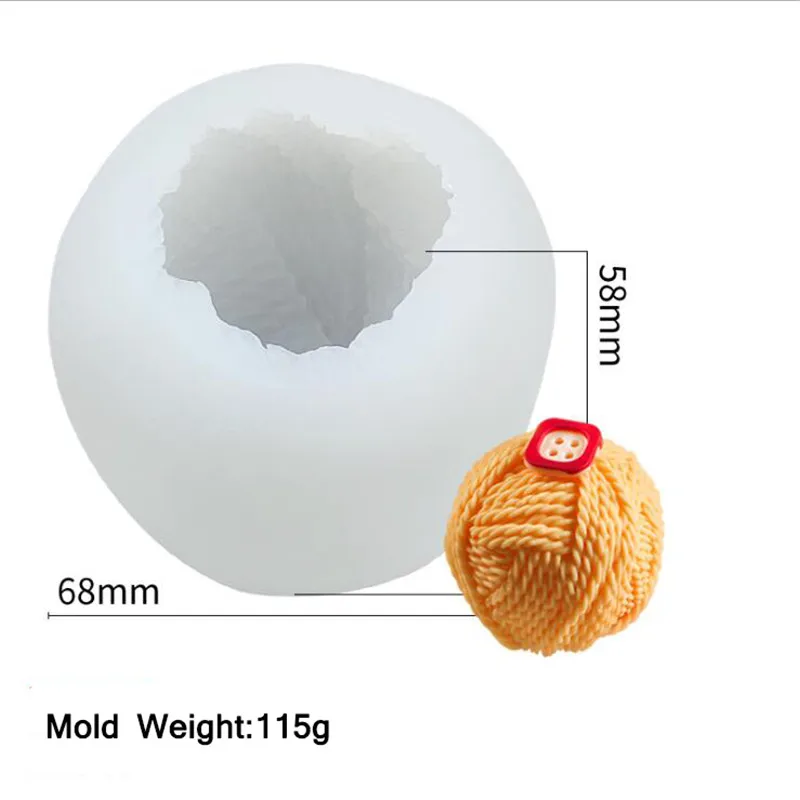 

Candle Mold 3D Knitted Ball Silicone Candle Making Mould DIY Aromatherapy Plaster Molds Fondant Cake Decoration Resin Crafts