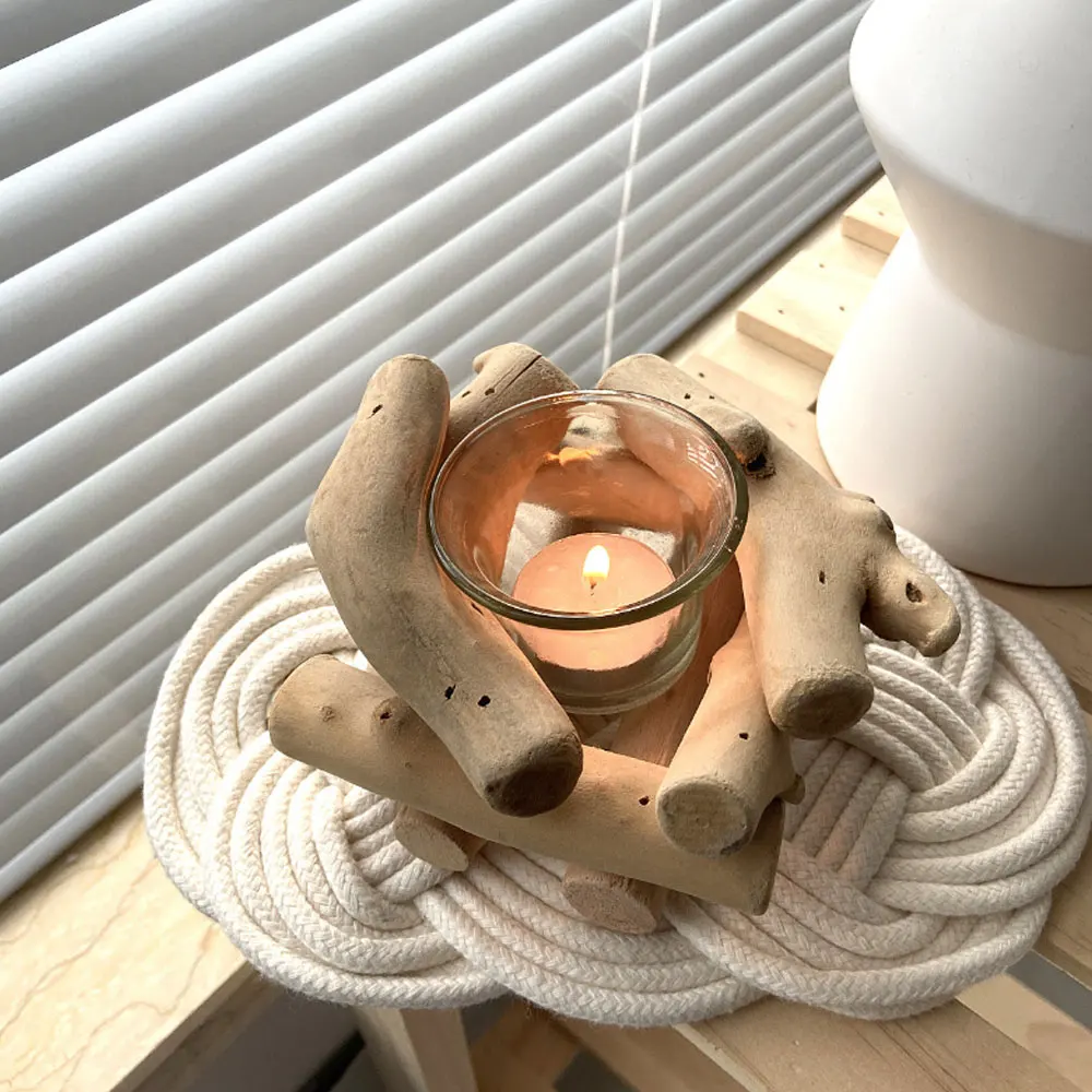 

Ретро пасторальный стильный деревянный подсвечник, Декор для дома, подсвечники для гостиной