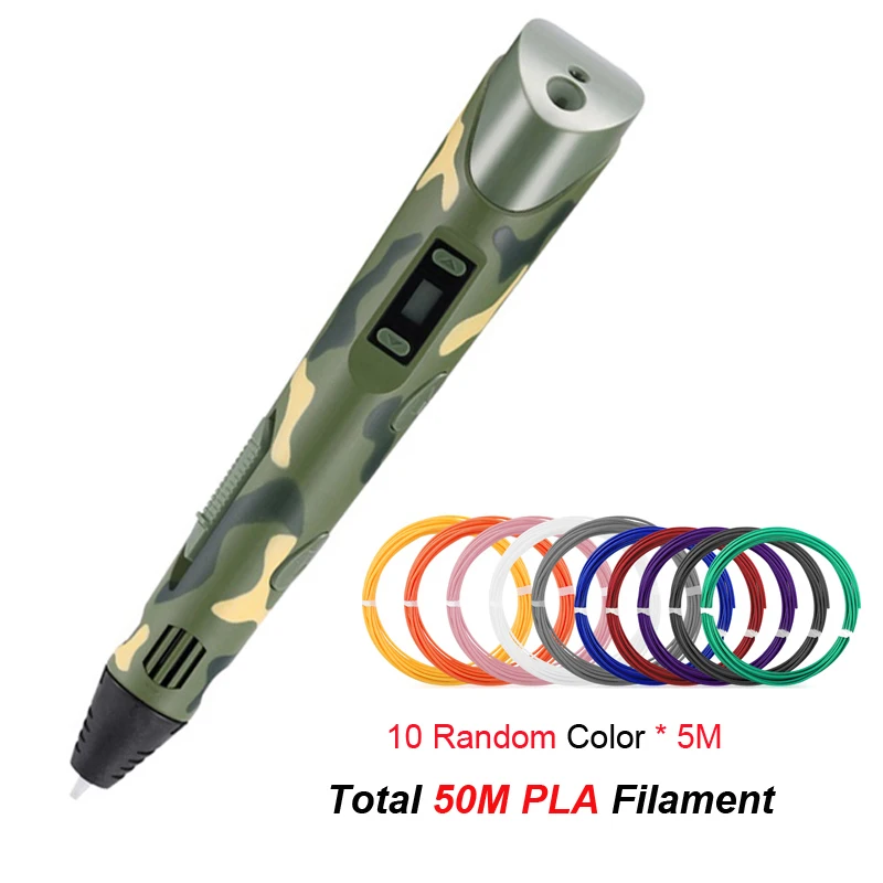 

DIY 3D Printing Pen Digital Display Intelligent 3D Pen High Temperature 3D Graffiti Painting Pen for Kids Educational Toys Gift