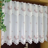 half curtain embroidered valance partition fashion flowers short curtain for kitchen cabinet door free shipping a 68