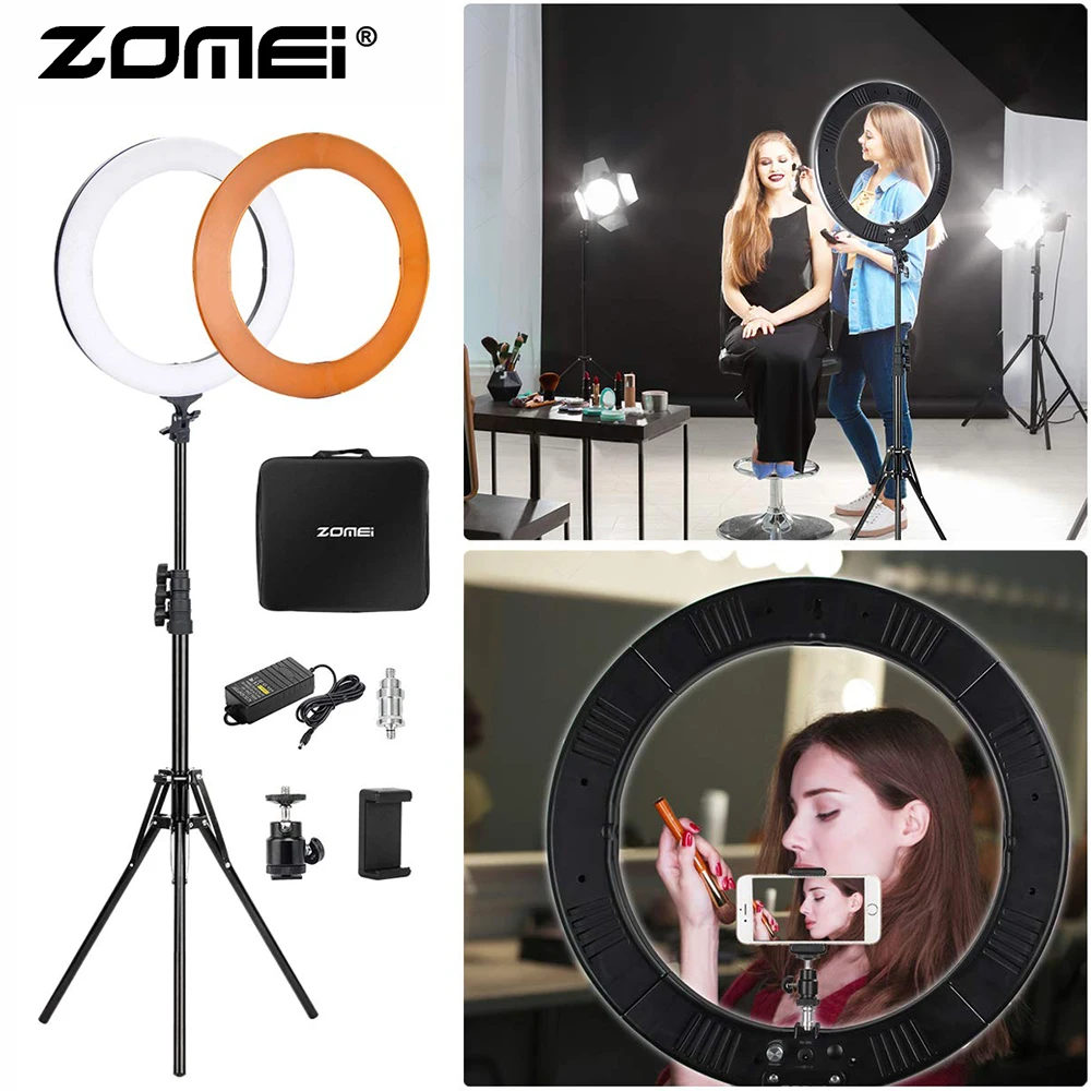 ZoMei кольцевой светильник с подставкой 18 &quotсветодиодный для фотосъемки