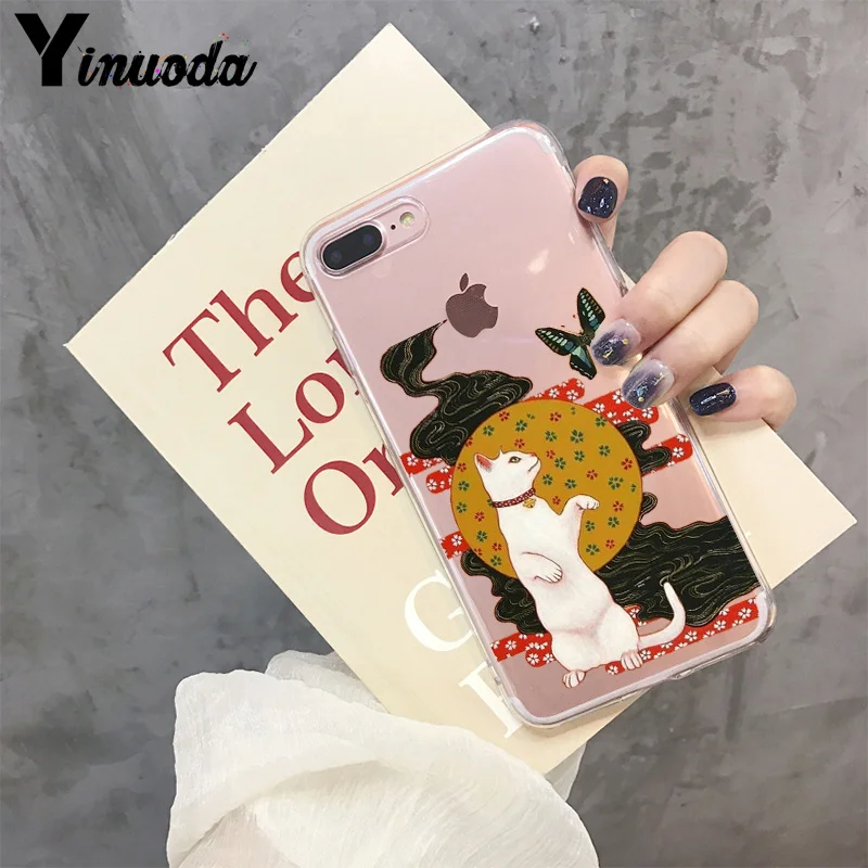 Yinuoda Koi Fish Cherry Blossom Lucky Cat японский Модный чехол для телефона Apple iPhone 8 7 6 6S Plus X XS max 5 5S SE XR - Цвет: 8