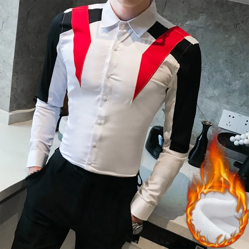 Осень зима мужская рубашка модная 2019 длинный рукав толстые теплые рубашки