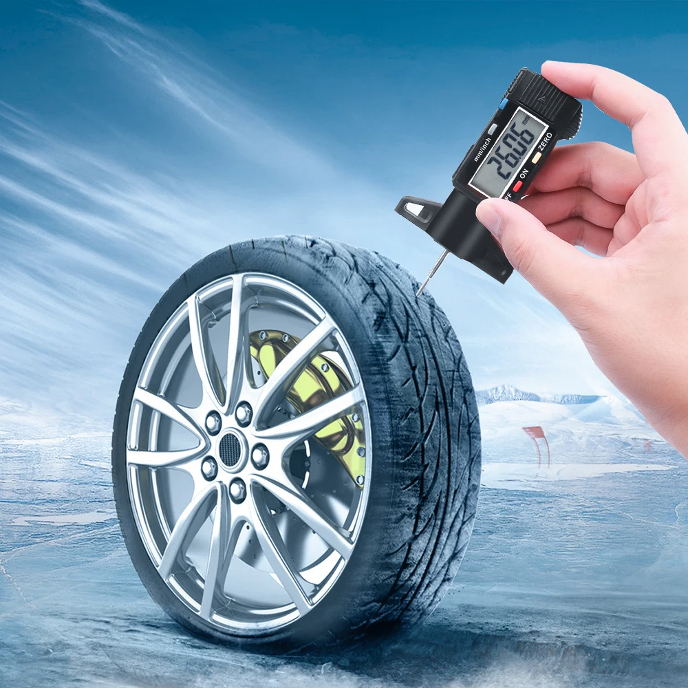 

Digital Car Tire Tread Depth Tester 0-25mm Tyre Tread Deep Gauge Meter Measurer Tool Caliper LCD Display Tire Measurement
