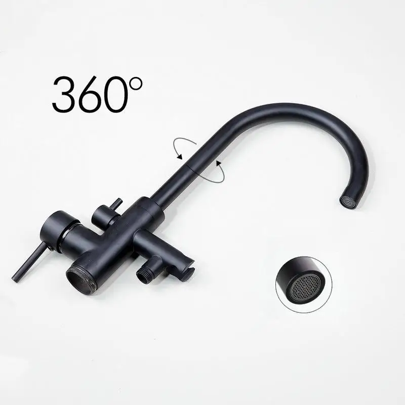 Черный ORB матовый черный высокий круглый носик смеситель для ванны напольный