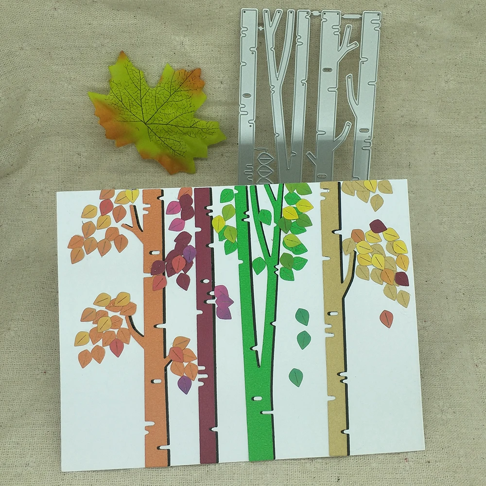 

Metal cutting dies for 4 big trees and leaves, scrapbook, photo frame, photo album decoration, DIY, handmade art