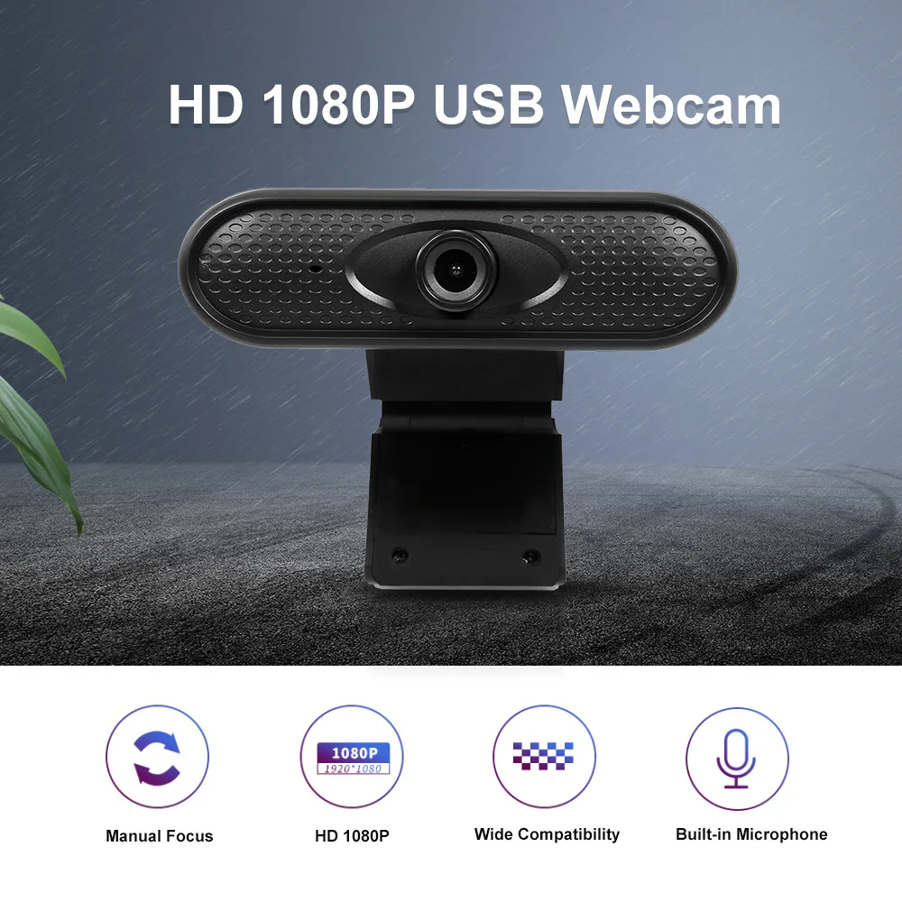 

USB Web Camera 1080P HD Auto Focus Computer Camera Webcams Built-In Sound-absorbing Microphone 1920*1080 Dynamic Resolution
