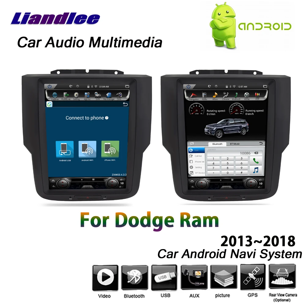 

Car Multimedia Player For Dodge Ram 1500 Pickup 2010-2018 Android Radio Touch Screen Stereo GPS Navigation System Tesla Style