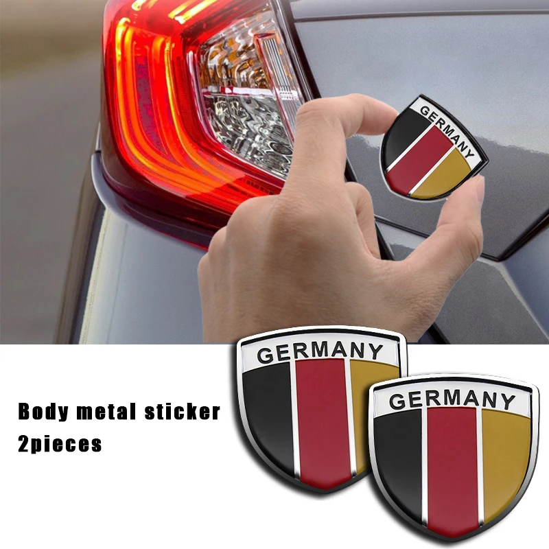 

1/2pc Universal German Flag 3D Metal Car Body Decoration Sticker Badge Emblem For VW /Audi /Honda /Benz Auto Styling Accessories