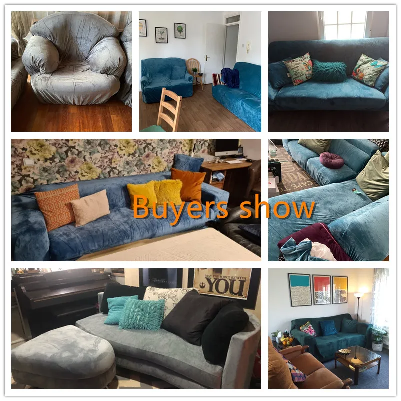 Толстые плюшевые чехлы для диванов гостиной противоскользящие сохраняющие