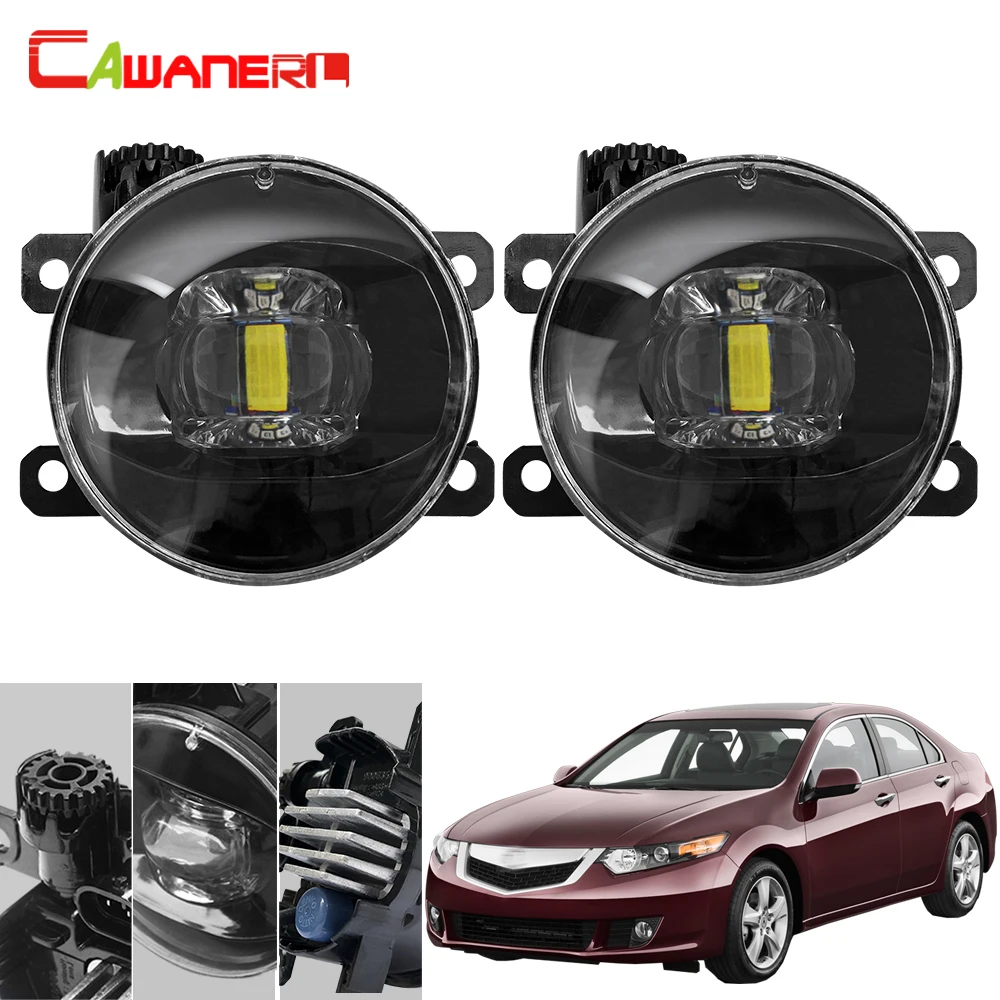 Cawanerl Car Front Fog Light 4000LM LED Lens Devil Eye Daytime Running H11 Socket 12V For Acura TSX 2011 2012 2013 2014 | Автомобили и
