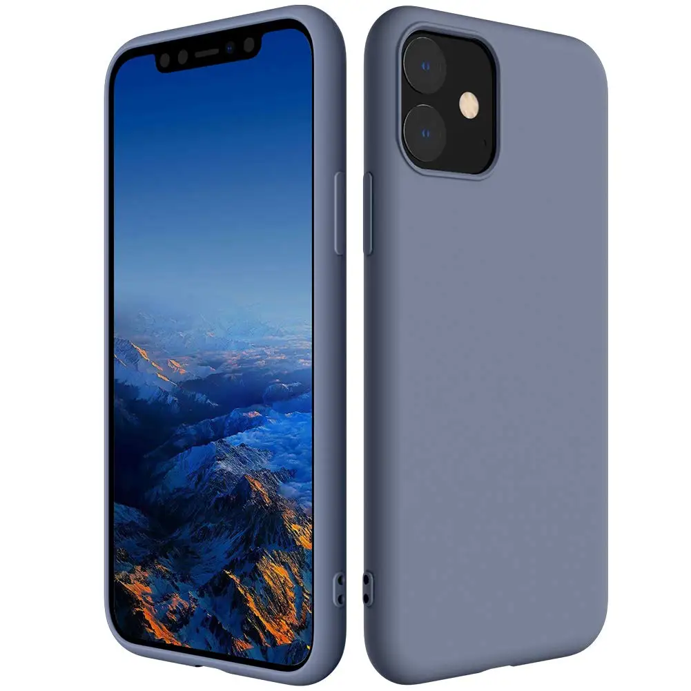 Мягкий Жидкий официальный силиконовый чехол для iPhone 11 Pro Max 8 Plus из микрофибры, Противоударная задняя крышка для iPhone X XR Xs MAX XS - Цвет: lavender Gray