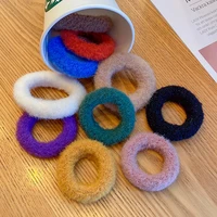 winter colorful plush soft elastic hair bands women girls hair tie ponytail hold rubber band hair bands fashion hair accessories