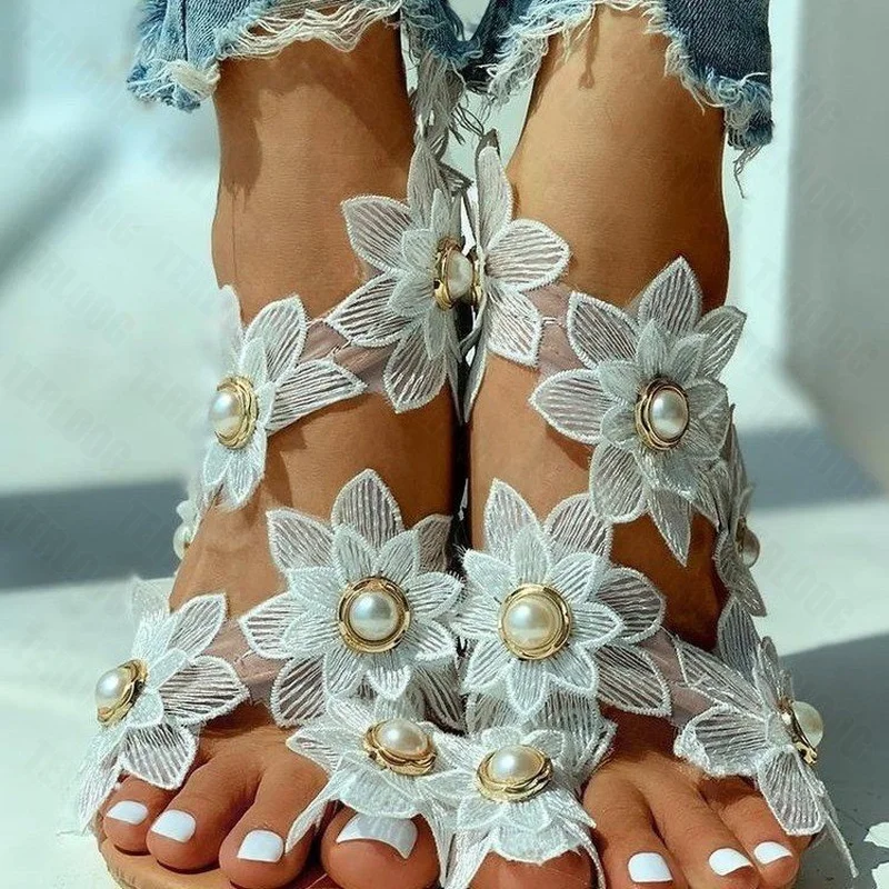 

Женские пляжные шлепанцы, сандалии на плоской подошве, Нескользящие, с цветами, повседневная обувь для улицы, лето 2022