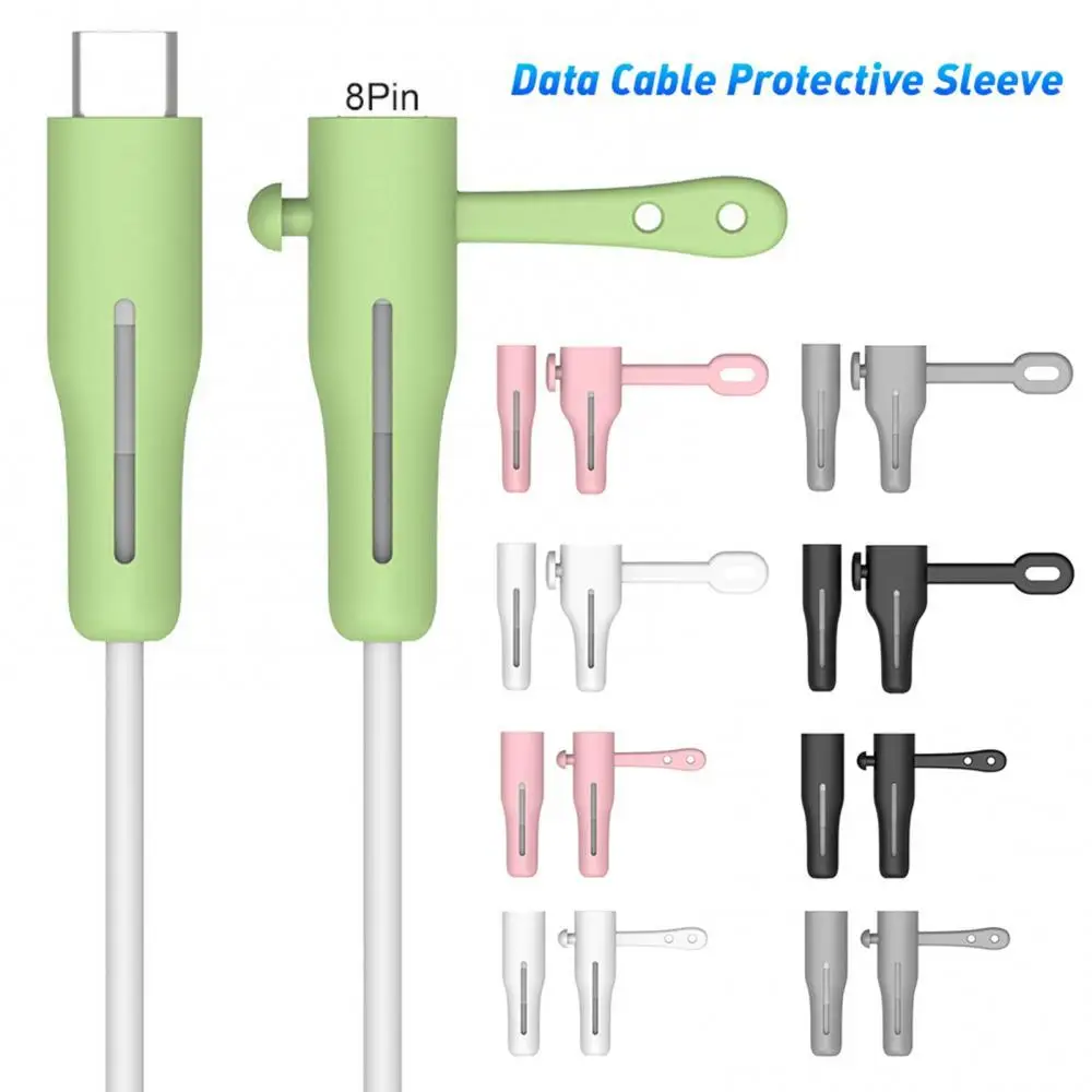 

Portable Silicone AtoL/CtoL USB Charging Cable Cord Protective Cover for iPhone
