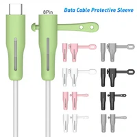 portable silicone atolctol usb charging cable cord protective cover for iphone
