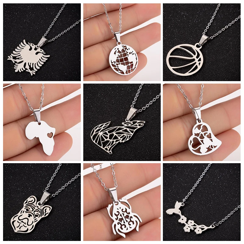 SMJEL подвеска из нержавеющей стали с картой албанского орла баскетбольного