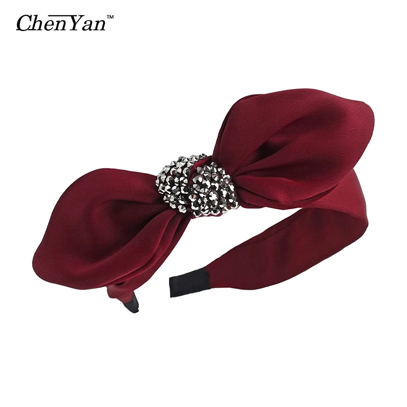 Модная женская повязка на голову Chen Yan тканевая однотонная с перехлёстом