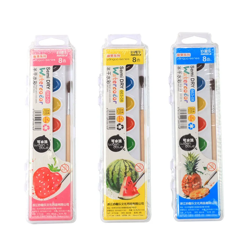 Милые акварельные краски 8 цветов художественные принадлежности для детей