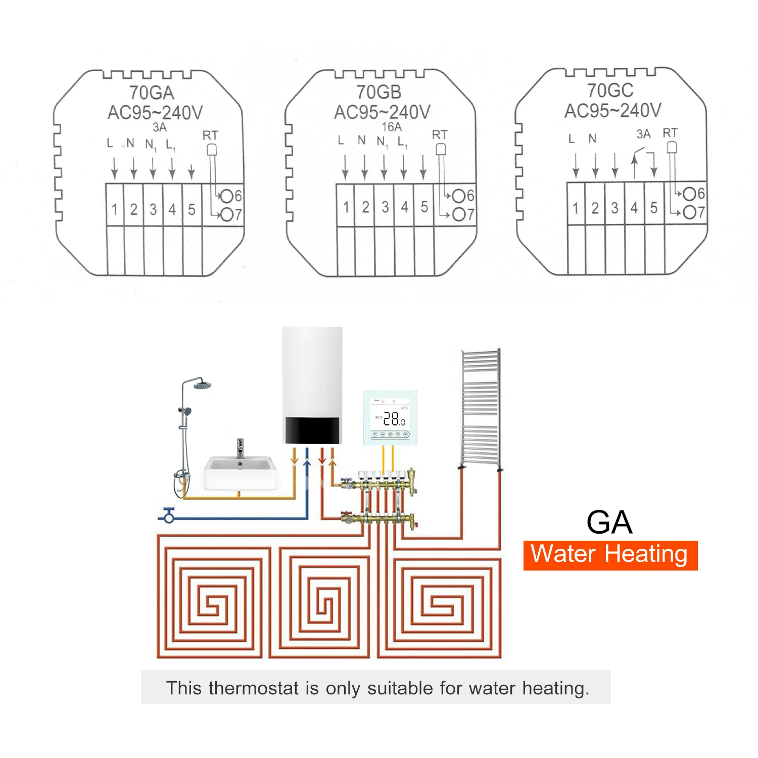 Умный термостат с Wi Fi программируемый контроллер температуры для электрического