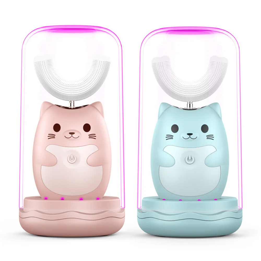 

Top New 360 Degree Food Grade Silicone Toothbrush Kids Automatic Children U Shape Electric Toothbrush