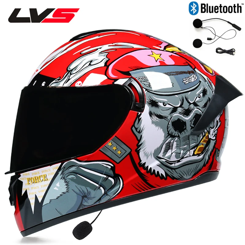 Bluetooth мотоциклетный шлем Полный мотоциклетный шлем с двойными линзами DOT Capacete da motocicleta - Цвет: 9