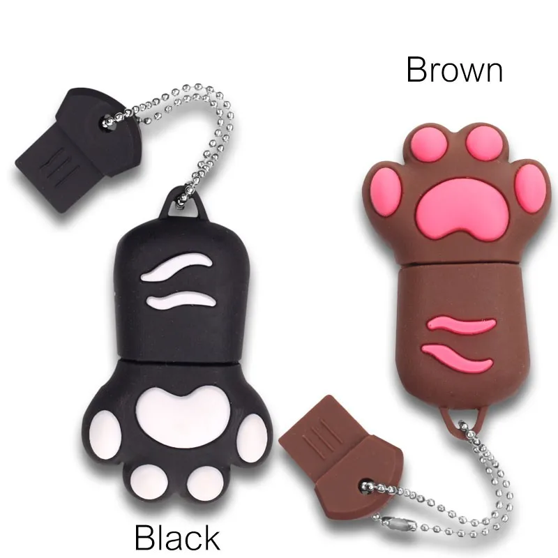 Мультяшные USB флеш-накопители 64 ГБ флеш-накопитель в виде кошачьей лапы 4 8 16 32