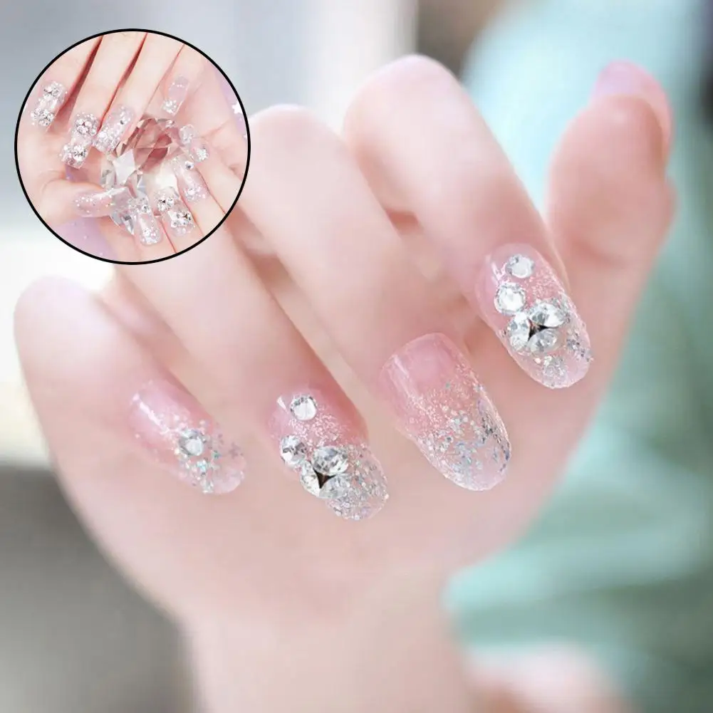 24 шт. блестящие стразы плоские задники искусственный дизайн ногтей домашний