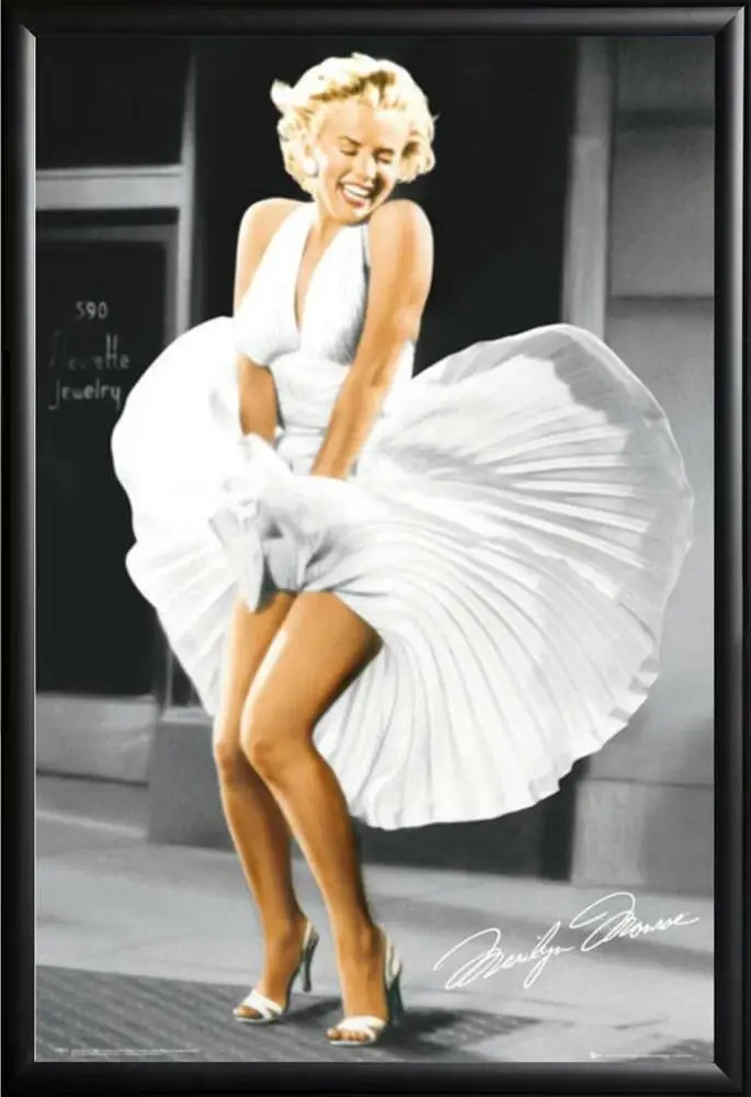MONROE - RED LIPS SILK POSTER Decorative Wall paint HOME DECOR 24x36inch