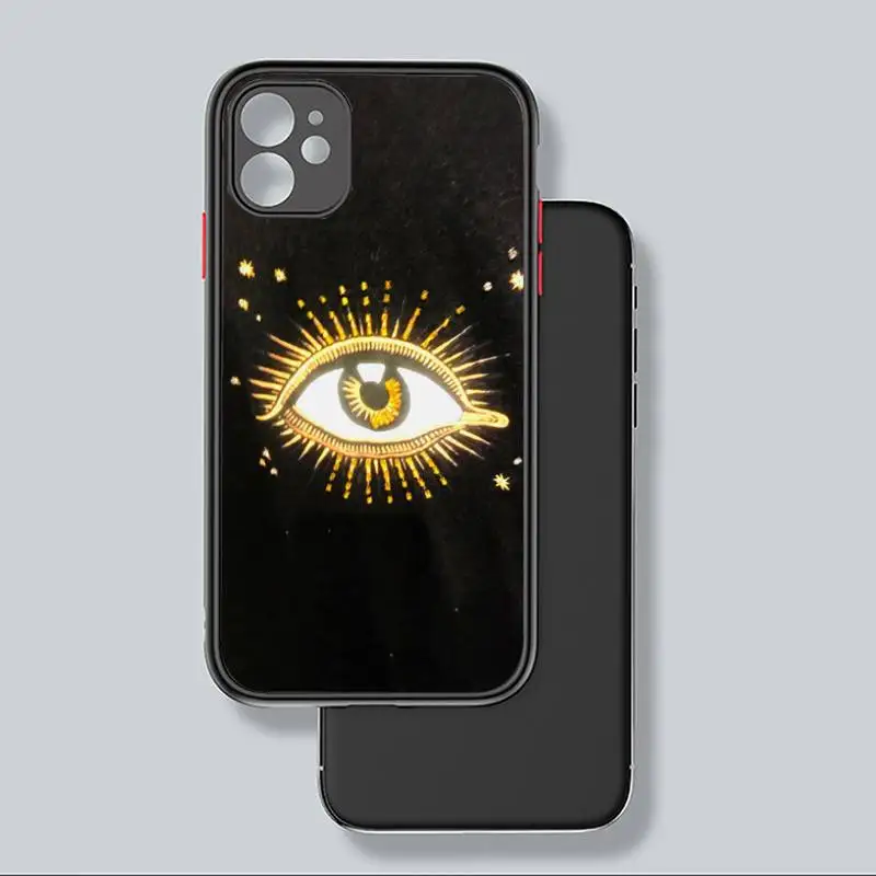 

Evil Eye Illustrations Phone Case black matte transparent For iPhone 7 8 x xs xr 11 12 pro plus mini max Clear Funda