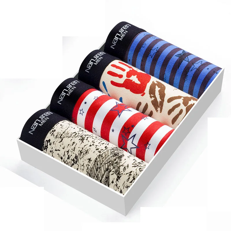 4pcs / Mens Underwear Shorts Boxer Shorts Mens Sexy Underwear High Quaity Men's Underwear Pure Cotton Breathabe Boxer Shorts