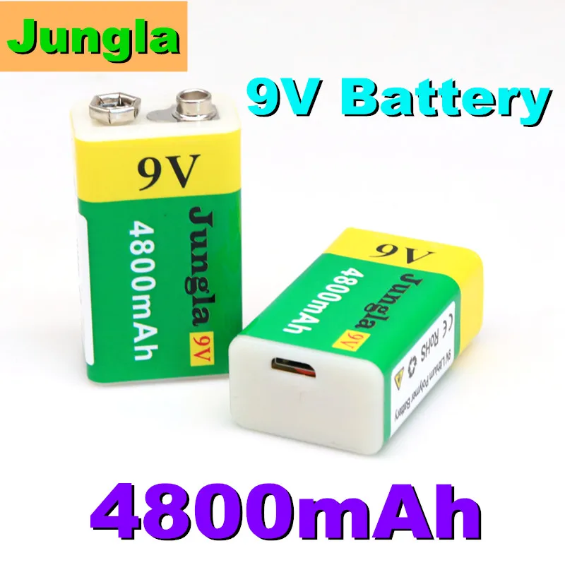 Высокая емкость USB Батарея 9V 4800 мА/ч литий ионный аккумулятор Перезаряжаемые