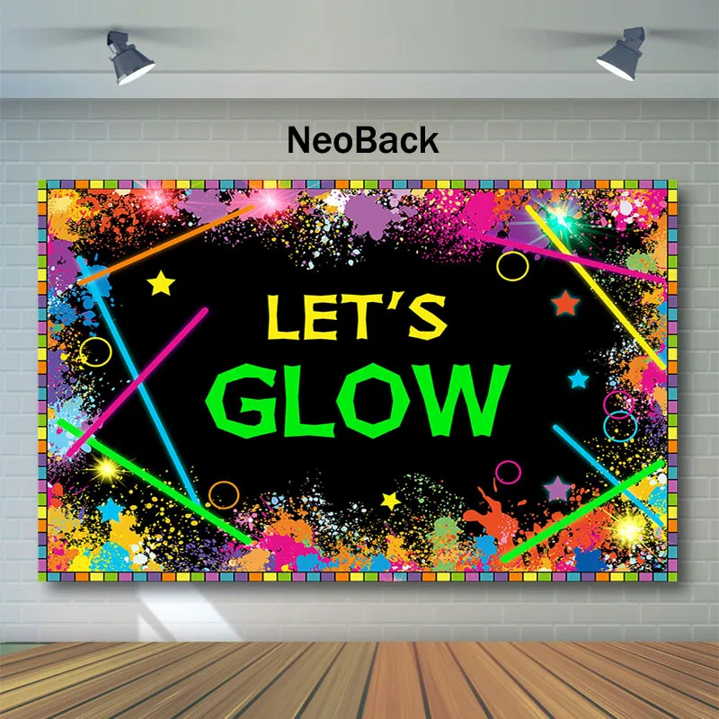 Фон для фотографий NeoBack Let's Glow граффити с рисунком брызгами фон вечеринки на
