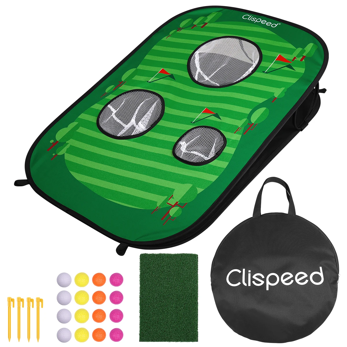 Clispeed Foldable Golf Chipping Net Cornhole Game Set Golfing Target For Indoor Outdoor Practice Training | Спорт и развлечения