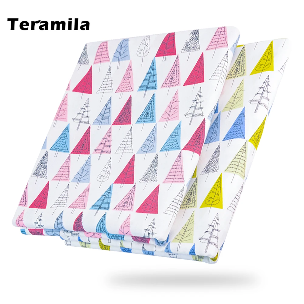 Teramila ткань с рисунком деревьев из мультфильма 100% хлопок высокое качество шитье