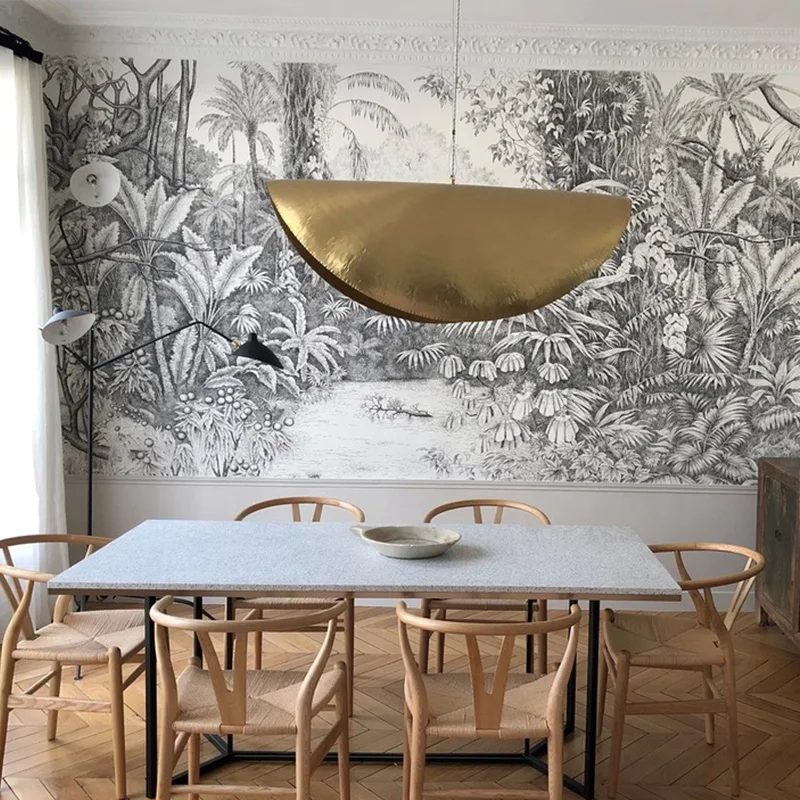 

American simple copper lotus leaf chandelier showroom model room designer villa living room restaurant club hotel chandelier