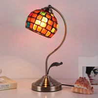 glass table lamp american style retro dimmable bedroom bedside lamp coffee shop bar study room decorative lighting luminaria led