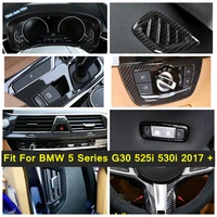 auto dashboard gear position panel ac cover trim for bmw 5 series g30 525i 530i 2017 2021 carbon fiber look accessories
