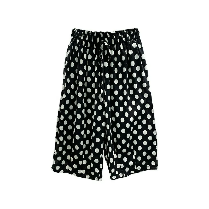 

Girls Summer Trousers Casual Korean Baby Clothes Kids Ankle-length Wide Leg Pants Dot Fashion Bottoms Children's Clothing