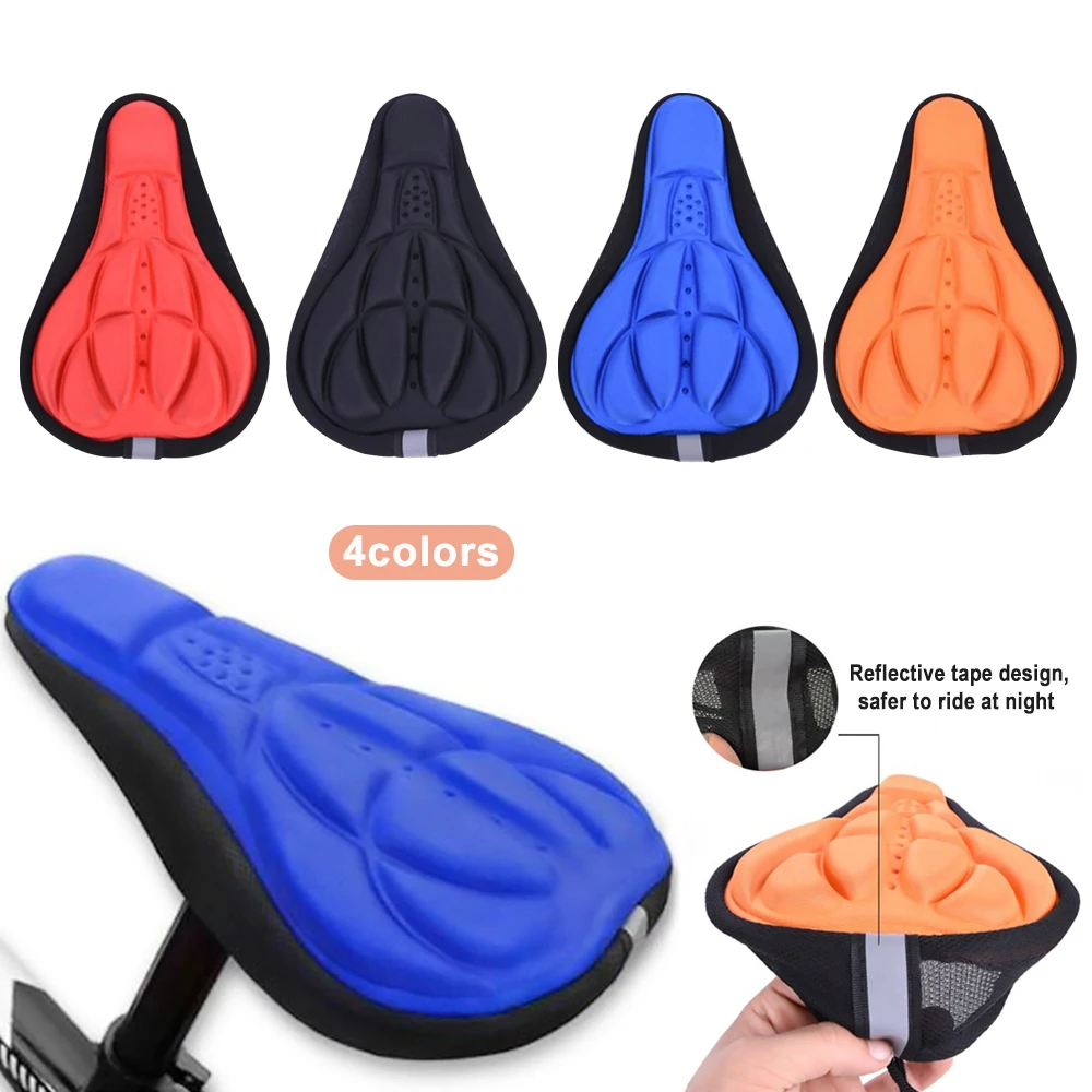 

3D Silicone Gel Bike Bicycle Cycling Saddle Seat Cover Comfort Cushion Pad