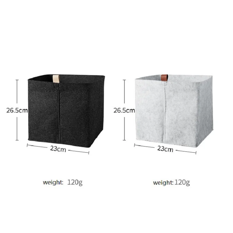 

Felt Fabric Storage Basket Foldable Standing Sundries Clothes Toy Organizer Rectangular Home Large Laundry Desktop Storage Boxes