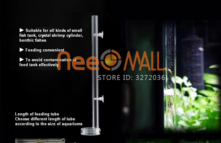 Aquarium Fish Food Acrylic Crystal Shrimp Fish Feeding Tube With Feeder Dish Tropical Aquario Red Bee Plant Tank Eggs