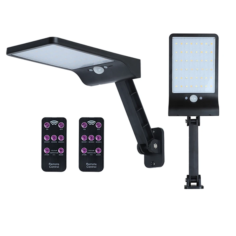 2 шт. 48LED датчик движения PIR на солнечной батарее настенный светильник Открытый