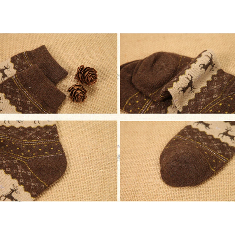 5 видов цветов носки с рождественскими оленями для женщин и мужчин мультяшным